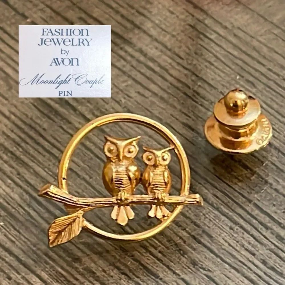 Vintage Avon “Midnight Couple” Owl Pin